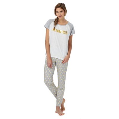 Iris & Edie Grey 'Flawless' spot print pyjama set